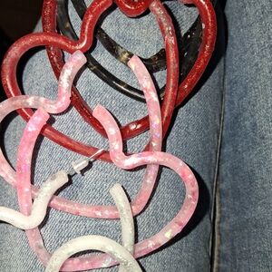 Elegant Heart-Shaped Glitter Earrings Set